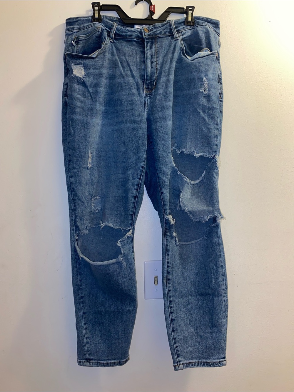 Judy Blue Distressed Slim Fit Jeans Size 20W High Stretch Ripped Denim